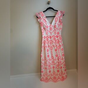 Lilly Pulitzer Neon Pink Embroidered Dress Sz 0